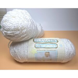 Bernat White Baby Yarn 1 + 1 Partial Coordinates Rated 3 No Dye 9.7 Oz.